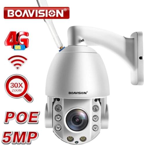 30X Zoom AI AUTO Tracking 5MP WIFI / POE/ 4G PTZ IP Camera Two Way Audio Waterproof Full Color Night Vision Security CCTV Camera