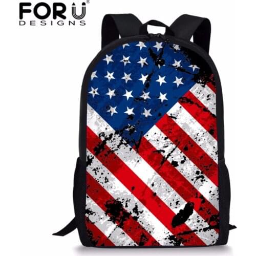 Classic UK USA Flag Backpack Primary Children Kids Bagpack Elementary Art Painting American Flag Schoolbag Rucksack Personalized