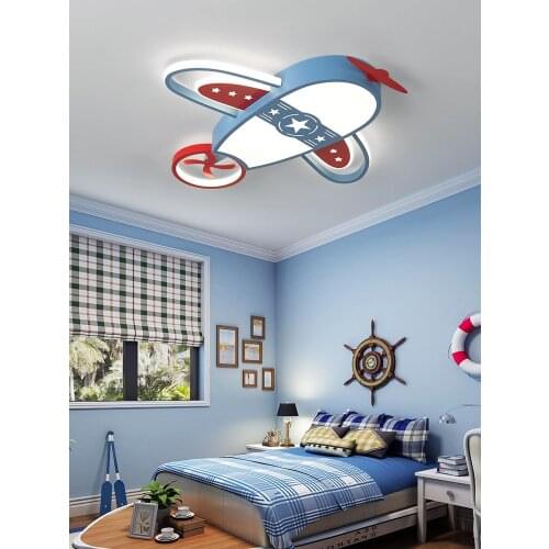 Childrens room lamp modern creative cartoon airplane lamp boy girl room eye protection led bedroom lights ceiling lamp CL90407