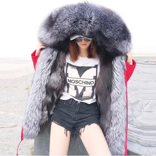 MAOMAOKONG 2020 detachable fur Fox fur collar door breasted Maoists over womens midlength winter coat，winter woman parka