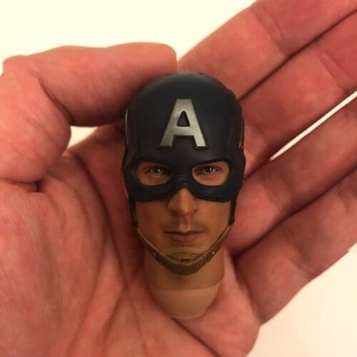 1/6 Scale Captain American Head Sculpt High Quality Version Male Head Carving with Neck for 12 Inches Action Figures