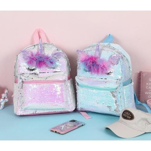 Cute Unicorn Mochilas Sequins School Bag Jelly Backpack Children Kids Lovely Animal Laser Backpacks Fashion Cartoon Purse