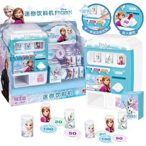 Frozen Childrens Simulation Mini-coin-operated Beverage Vending Machine Self-service Beverage Cute Funny Toys For Children