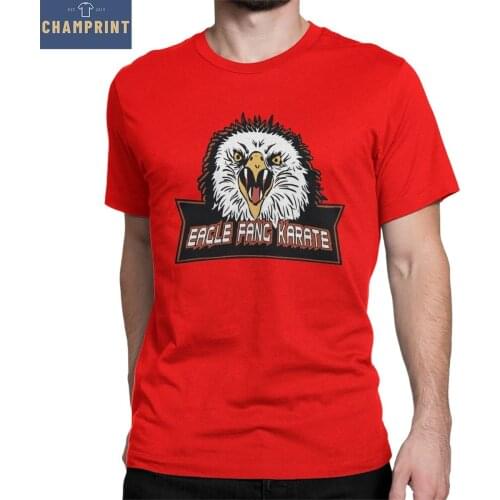 Men Eagle Fang Karate Cobra Kai T Shirts The Karate Kid 100% Cotton Clothes Fun Short Sleeve O Neck Tee Shirt Summer T-Shirt