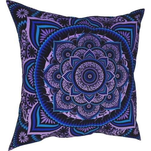 Poetics Mandala Pillowcase Decoration Pattern Bohemian Boho Cushion Cover Throw Pillow for Home Polyester Double-sided Printing