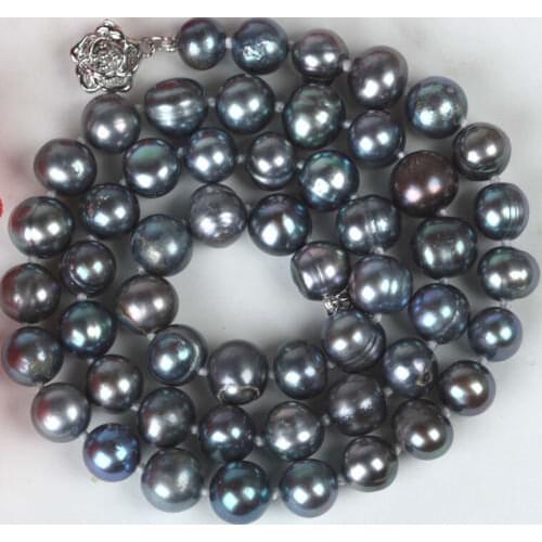 NEW 10MM BRAZILIAN GEMS ROUND BEADS NECKLACE 18" AA>>ePacket jewerly Store Free shipping