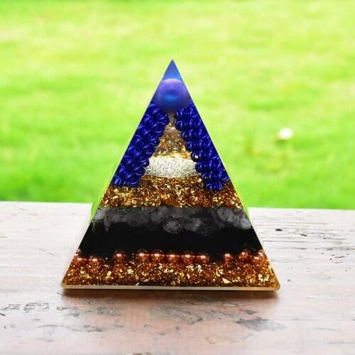 8cm Orgonite Pyramid Crystal Ball Energy EMF Protection Meditation Yoga Energy Generator With Tourmaline And Obsidian Fengshui