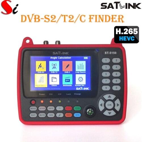 Original SATLINK ST-5150 DVB-S2/T2/C COMBO HD Satellite Finder Meter H.265 HEVC MPEG-4 4.3 Inch TFT LCD