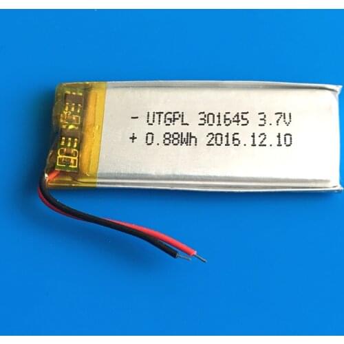 250mAh 3.7V lipo rechargeable battery lithium polymer for MP3 bluetooth pen smart watch MID headset headphon video pen 301645