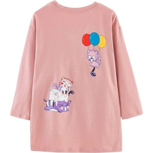 Long Sleeve Girls T-shirt Dress 2020 New Cotton Casual Kids Dresses for Girl Cartoon Pattern Cute Spring Fall Children Clothing