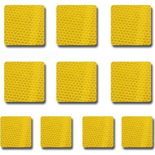 Safety Warning Reflector Security Marking Tape,Reflector Sticker,10PCS 60 x 60 mm,Security protection in the dark blind areas