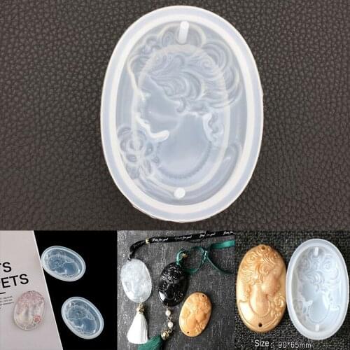NOT AS LONG DIY Crystal Epoxy Mould Elegant Lady Listing Mould Pendant Aromatherapy Gypsum Diffuser Silicone Creative Pendant