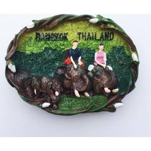 QIQIPP Thailand creative tourism souvenir riding elephant performance hand-painted decorative magnetic refrigerator stickers