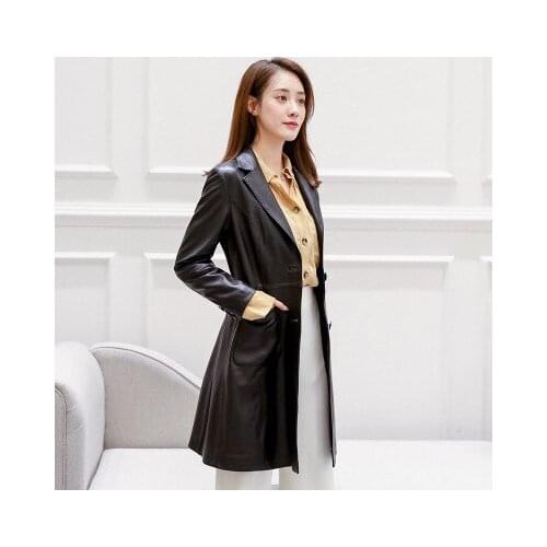 Top brand New Fashion 2020 Genuine Sheep Leather Trench H25 high quality