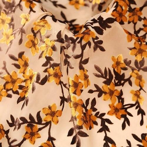 Dress Fabric Leopard Velvet Burn Out Flocked DIY Cheongsam Soft Wedding Dress Shirt Material fabric