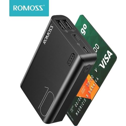 ROMOSS Sense4mini Mini 10000mAh Power Bank Portable Powerbank 10000 mAh External Battery Charger For iPhone Xiaomi Huawei