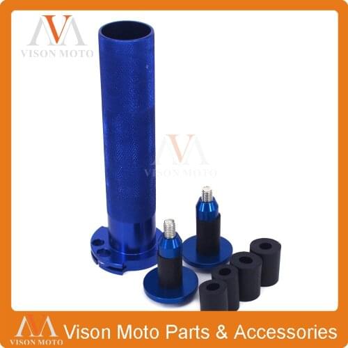 Billet 7/8" 22MM Throttle Clamp Twist Tube & Handlebar Cap Plugs For YAMAHA WR450F WRF450 03-15 XT250X XTX250 2006-2016