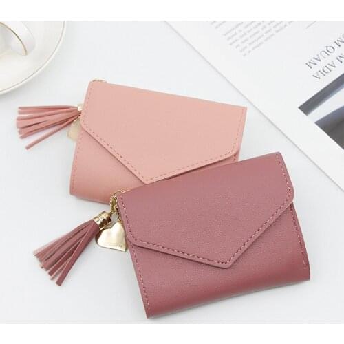 2021 Women Wallet Small Fashion Short Leather Ladies Purse With Phone Pocket Card Holder and Tassels Decorated Wallets For Women