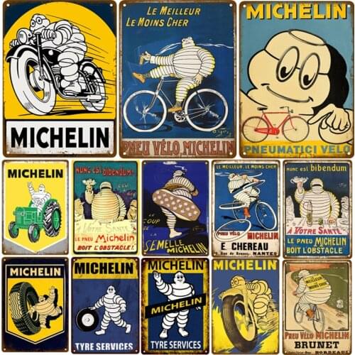 Tin Sign Tire Brand Car Motorcycle Metal Plate Poster Vintage Shabby Wall Sign Decor Garage Repair Shop Print Tinplate Paintings