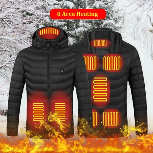 Electric Heated Vest Jackets USB Electric Heating Hooded Cotton Coat Camping Hiking Hunting Thermal Warmer Jacket Winter Outdoor