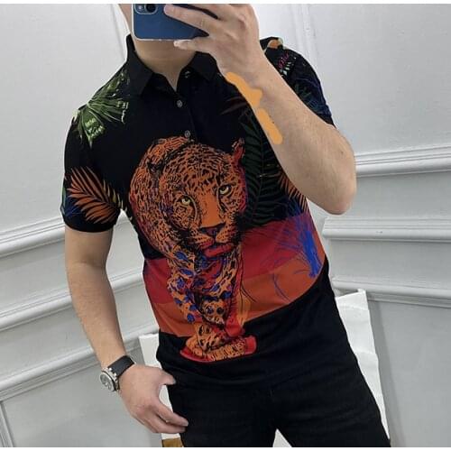 2021 summer new fashion famous casual brand luxury cotton designer clothing flower shirts crown letter for men