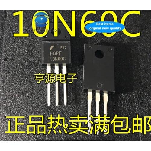 30pcs 100% new and orginal real stock FQPF10N60C 10 n60 n60c MOS field effect tube 10 TO 600 v - 220 - a