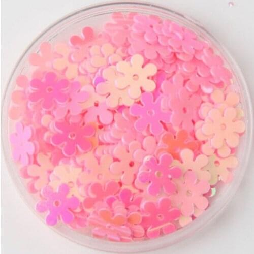 3000pcs/lot 9mm Flat Flower Centre Hole Loose Sequins Sewing Kids DIY Garment ,Wedding Craft,Accessories Pink AB