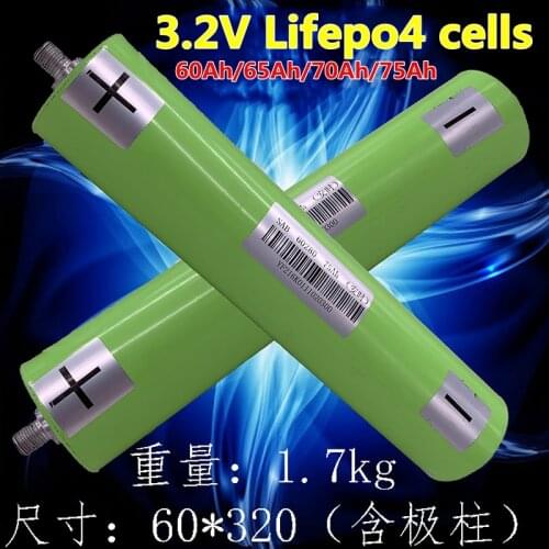 4pcs cylindrical 60280 3.2V 60ah 65ah 70ah 75ah Lifepo4 battery Lithium cells for 12v 24v 48V 60v 72v Lifepo4 battey pack diy