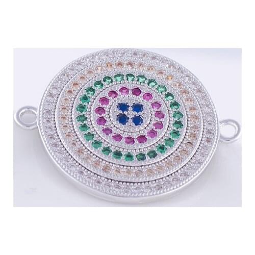 5 pcs Colorful Zircon India Charms For Jewelry Making Vintage Copper Micro Pave CZ Charms Connectors Jewelry Accessories