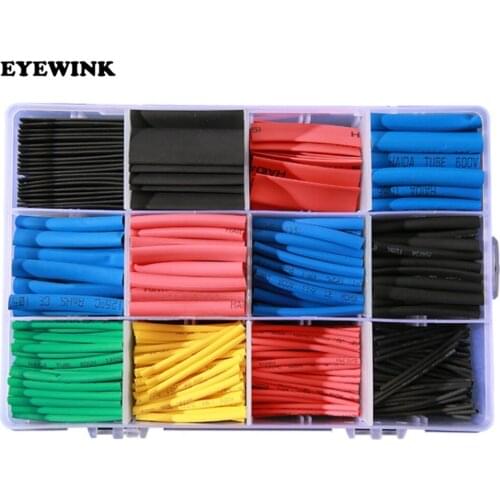 560Pcs Heat Shrink Tubing 2:1 Electrical Wire Cable Wrap Assortment Electric Insulation Tube Kit With Box