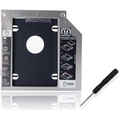 Bevigac 12.7mm SATA to SATA 2nd 2.5Inch HDD SSD Hard Drive Disk Caddy Case Adapter for DVD CD-ROM HP Dell Acer BenQ ASUS Lenovo