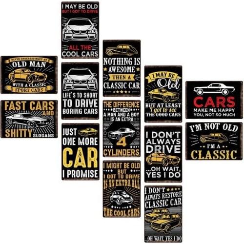 Car Letter Quotes Metal Signs Classic Vintage Poster Tin Plates Pub Bar Club Garage Decorative Cool Fashion Wall Art Plaques
