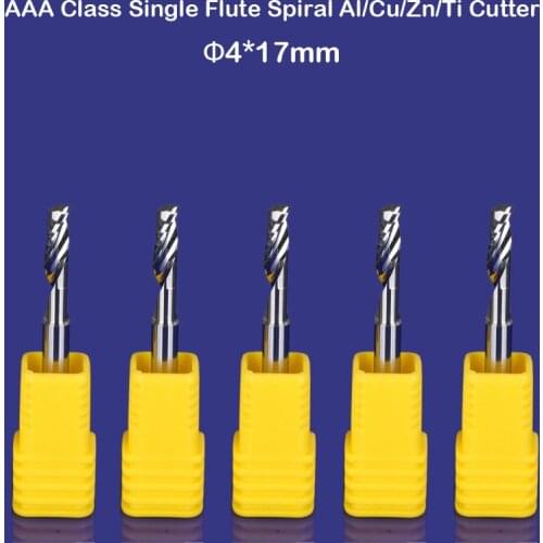 Free Shipping 5pcs/lot New 4mm HQ Carbide CNC Router Bits Single Flute Aluminum Cutting Tools 17mm