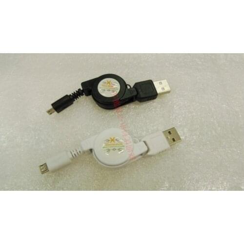 Free shipping charge the USB2.0 thick line data telescopic line interface micro For Samsung mobile phone black copper