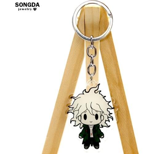 Danganronpa Keychain Anime Game Nanami ChiaKi Nagito Komaeda Acrylic Key Chain Ring Pendant Men Women Key Holder Jewelry Gifts