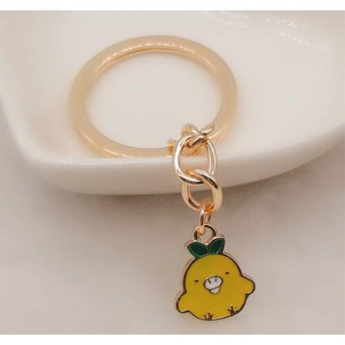 Fashion super cute simple cute little yellow duck small keychain female gift keychain christmas gift