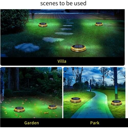 Disk Lights IP65 Waterproof Walkway Lights Durable Outdoor Ground Lamp 17 LED Buried Light Home Solar Power