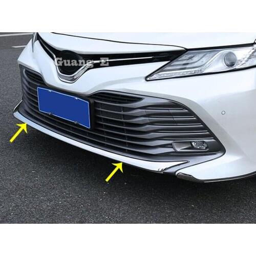 For Toyota New Camry XV70 2017 2018 2019 2020 Car Bumper Engine ABS Chrome Trim Front Bottom Grid Grill Grille Edge Panel 1pcs