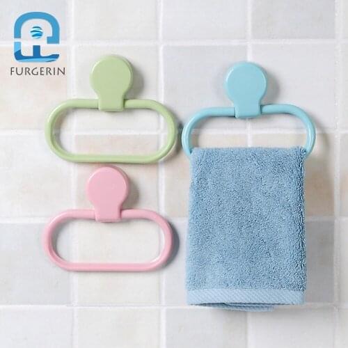 FURGERIN Bathroom Towel Holder Hook Kitchen Storage Rack kitchen towel holder bathroom organizer towel rack No Punching