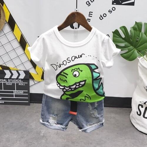 Kids toddler boy summer clothes Cartoon T-shirt + Pants Baby boys outfit Infant Sport Suits tracksuit children clothes 2-7Year