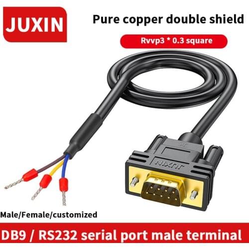 DB9 serial port cable single male and female RS232 connection cable 485 wire 38 pin 9-pin COM port 235 terminal wire 3-core