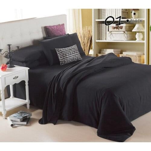 Russia Size Black Bedding Sets Europe Luxury Duvet Cover Set Queen King Bed Linen Set Bed clothes Solid color