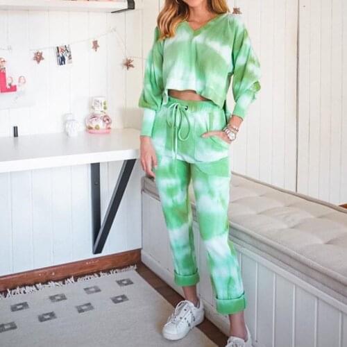 Summer Women Casual Sleepwear Suits Short Sleeve V Neck Tops with Pant Sets for Women Home Wear Matching Pant Sets 2 Pieces Sets
