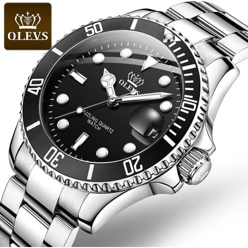 Man Watches 2020 Modern Waterproof OLEVS Wristwatch with Stainless Steel Strap Fashion Big Dial Man Watch Relogio Masculino