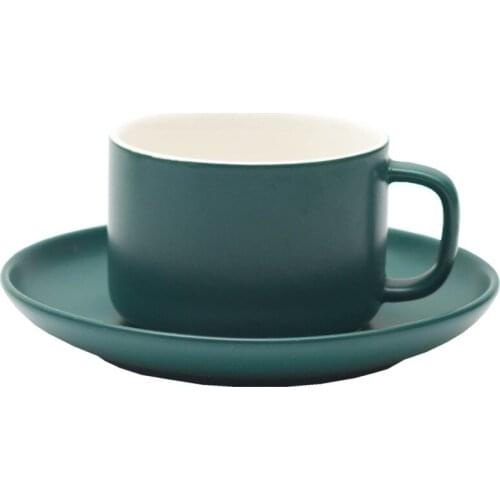 European Style Ceramic Coffee Cups and Saucer Set Creativity Green Black White Cup Gift Office Afternoon Tea Set Drinkware A Mug