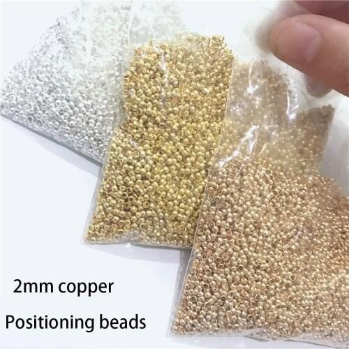 Potosala 1000Pcs/Lot Gold Copper Ball Crimp End Beads Dia Stopper Spacer Beads For Diy Jewelry Making Findings Supplies 2 2.5mm