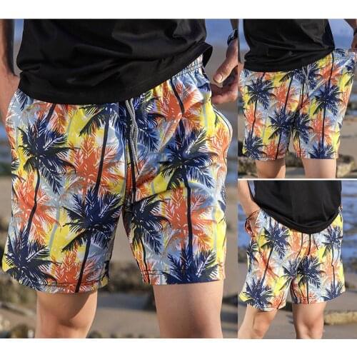 Beach Shorts Men Casual Jogger Fitness Printed Plus Size Loose Beach Pants Shorts Comfortable Quick Dry Mens Surf Board Shorts