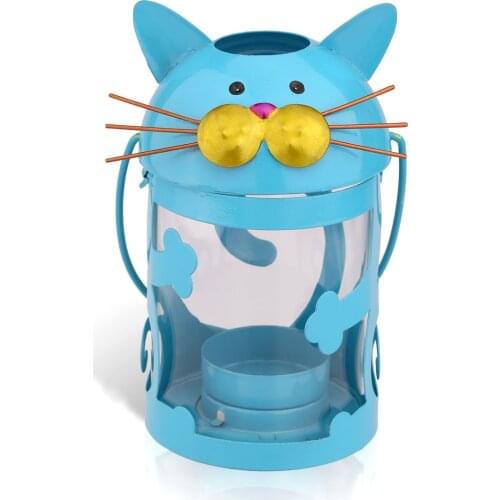 Tooarts Cat Shaped candle holder 6 color Hurricane lamp Practical ornament Fantastic ornament Home Furnishing Articles