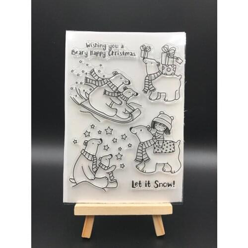 Bears And Girls Transparent Clear Silicone Stamp/Seal for DIY scrapbooking/photo album Decorative clear stamp sheets A556