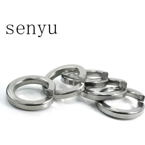 SENYU 400PCS M3 M4 M5 304 Stainless Steel Metal Shell Pad Spring Washer Split Circlip Elastic Gasket Shim Shaft Lock